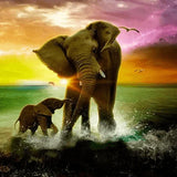 Diamond Painting Elefanten im Meer