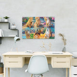 Diamond Painting Kätzchen und Löwen