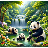 Diamond Painting Pandas am See