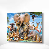 Diamond Painting Safari mit wilden Tieren