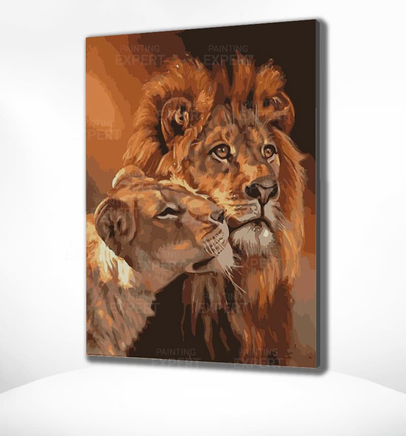 Diamond Painting Verliebte Löwen