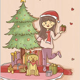 Diamond Painting Weihnachten, Frau und Hund