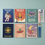 Malen nach Zahlen – 6 Mini-Gemälde - Eigenwillige Weltraumabenteuer