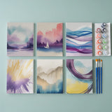 Malen nach Zahlen – 6 Mini-Gemälde - Ätherische Horizonte