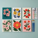 Malen nach Zahlen – 6 Mini-Gemälde - Auffällige Blumen