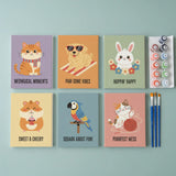 Malen nach Zahlen – 6 Mini-Gemälde - Eigenwilliger Haustierclub