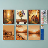 Malen nach Zahlen – 6 Mini-Gemälde - September Spruch