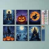 Malen nach Zahlen – 6 Mini-Gemälde - Spuknächte-Kollektion