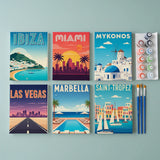 Malen nach Zahlen – 6 Mini-Gemälde - Die Global Getaway-Kollektion