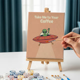 Malen nach Zahlen – 6 Mini-Gemälde - Eigenwillige Weltraumabenteuer