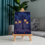 Malen nach Zahlen – 6 Mini-Gemälde - Obstgartennacht mit Sternen