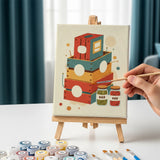 Malen nach Zahlen – 6 Mini-Gemälde - Retro-Picknick-Stimmung