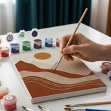 Malen nach Zahlen – 6 Mini-Gemälde - Boho Linienkunst & Natur