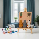 Malen nach Zahlen – 3 Mini-Gemälde - Gemütliches Katzencafé