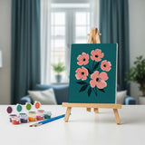 Malen nach Zahlen – 6 Mini-Gemälde - Auffällige Blumen