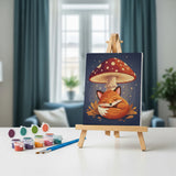 Malen nach Zahlen – 6 Mini-Gemälde - Mondbeleuchtete Waldfreunde