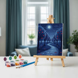 Malen nach Zahlen – 6 Mini-Gemälde - Obstgartennacht mit Sternen