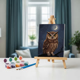 Malen nach Zahlen – 6 Mini-Gemälde - Waldkauz in der Dämmerung