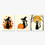 Malen nach Zahlen – 3 Mini-Gemälde - Die Familie der Hexe