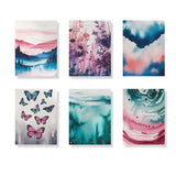 Malen nach Zahlen – 6 Mini-Gemälde - Traumlandschaften in Pastell