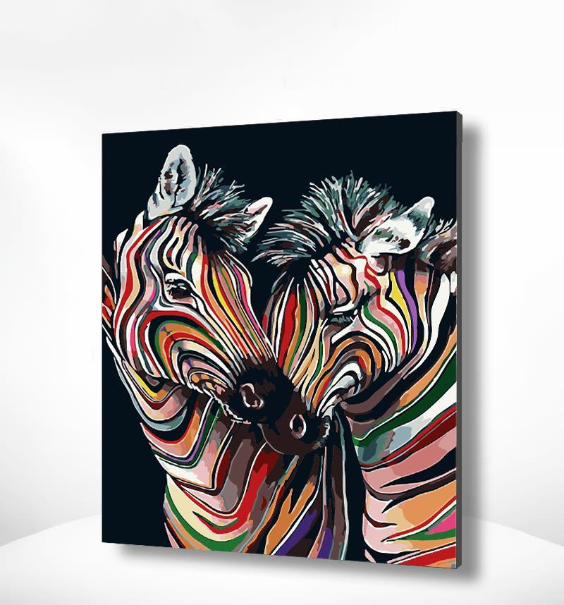 Malen nach Zahlen Bunte Zebras