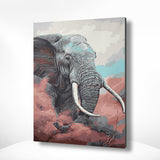 Malen nach Zahlen Elefant mit rosa Wolke
