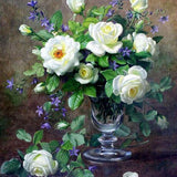 Malen nach Zahlen Lila und Weiße Blumen