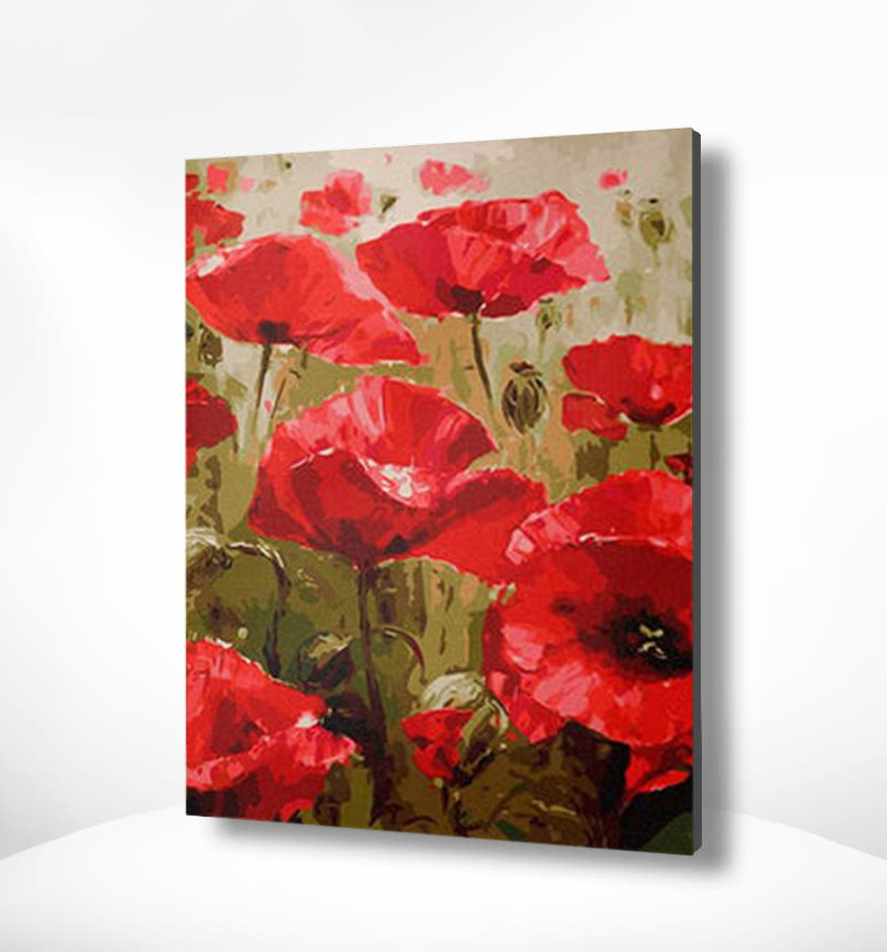 Malen nach Zahlen Rote Blumen