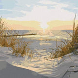 Malen nach Zahlen Strand mit Sonne