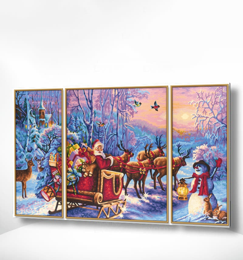 Malen nach Zahlen Triptychon Weihnachten