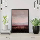 Malen nach Zahlen Abstrakte minimalistische Landschaft in Lila, Taupe und Bordeauxrot