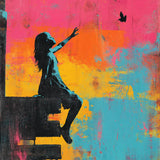 Diamond Painting Banksy farbenfroh – Mädchen mit Vögeln