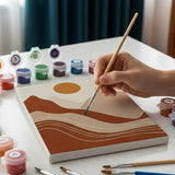 Malen nach Zahlen – 6 Mini-Gemälde - Boho Linienkunst & Natur