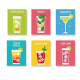 Malen nach Zahlen – 6 Mini-Gemälde - Cocktailkollektion