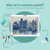 Diamond Painting Collage von Delft, in Delfter Blau