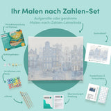 Malen nach Zahlen Collage von Delft, in Delfter Blau