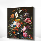 Diamond Painting Blumenporträt in einer blauen Vase