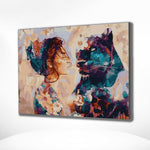 Diamond Painting Frau mit Lepoard