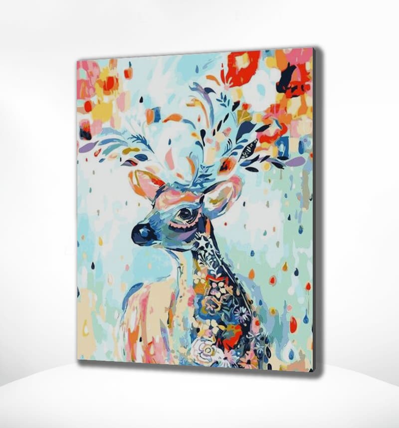 Diamond Painting Hirsch mit Blumen