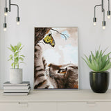 Diamond Painting Katze und ein Schmetterling