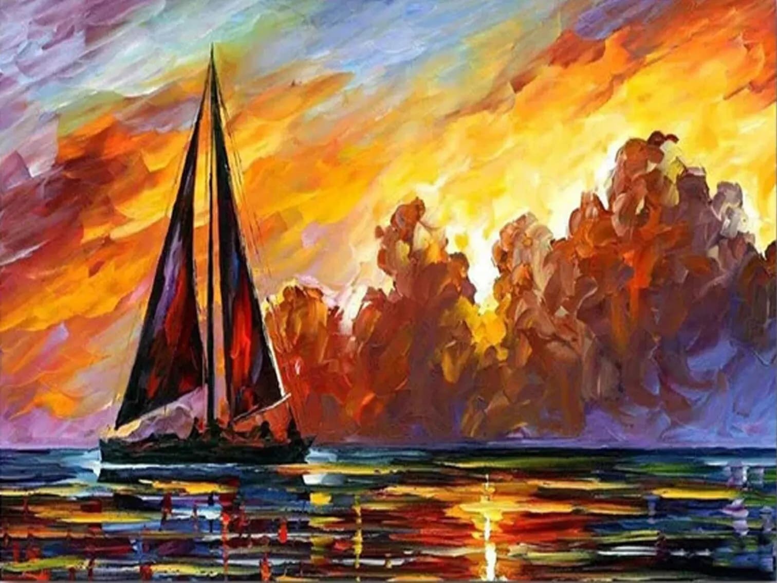 Diamond Painting Segelboot