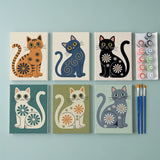 Malen nach Zahlen – 6 Mini-Gemälde - Die Mod Cats-Kollektion