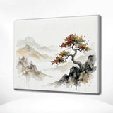 Diamond Painting Einsamer Baum in einer Berglandschaft Japan