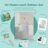 Malen nach Zahlen Frau in Blau liest einen Brief