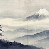 Malen nach Zahlen Fuji über dem Nebel Japan