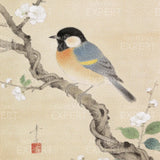 Diamond Painting Kohlmeisen auf einem blühenden Zweig von Ohara Koson Japan