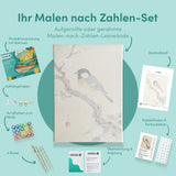 Malen nach Zahlen Kohlmeisen auf einem blühenden Zweig von Ohara Koson Japan