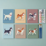 Malen nach Zahlen – 6 Mini-Gemälde - Die Dog-Days-Kollektion