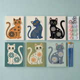 Malen nach Zahlen – 6 Mini-Gemälde - Die Mod Cats-Kollektion