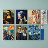 Malen nach Zahlen – 6 Mini-Gemälde - Geometrische Meisterwerke